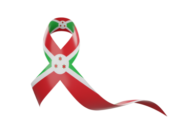 Burundi Flag Ribbon Illustration On Transparent Background