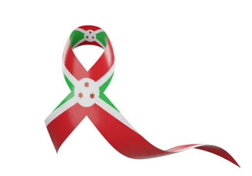 Burundi Flag Ribbon Illustration On Transparent Background