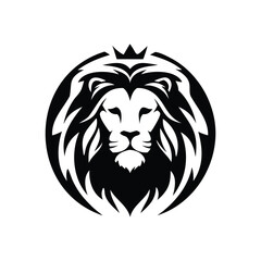 Lion head logo icon, lion face vector Illustration, on a isolated background, EPS