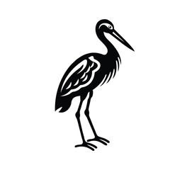 Stork Logo - Elegant Bird Carrying Bundle Graphic Design