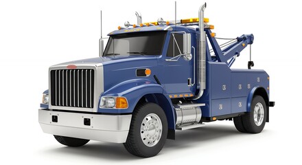 Blue tow truck vehicle illustration