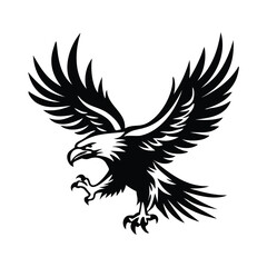 Silhouette of an eagle, silhouette of a flying bird.
