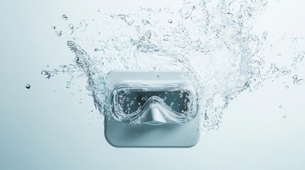 Splashing Diving Mask with Water