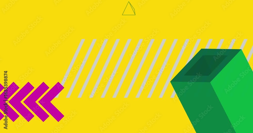 Aufkleber geometrical graphic retro theme background animation with place for text. minimal geometric elements