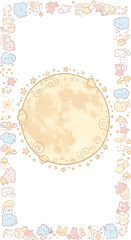 Cartoon Moon And Stars Celestial Illustration On Transparent Isolated Background