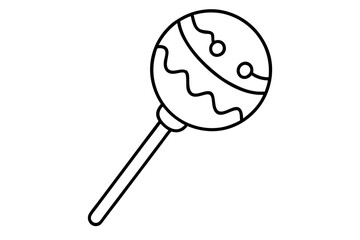 line art halloween Lollipop vector silhouette illustration isolated on white background