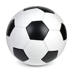 Classic black and white soccer ball, isolated on white background