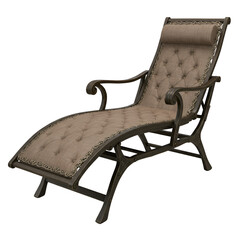Elegant Brown Chaise Lounge on Isolated Black Background 3D Illustration