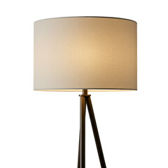 Elegant Floor Lamp Illustration With Tripod Base and Bright Light on Isolated Background