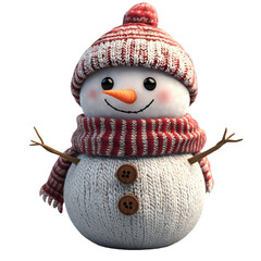 A Snowman's Warm Embrace: A charming snowman, adorned with a cozy hat and scarf, radiates festive cheer and warmth, embodying the spirit of winter and holiday joy.