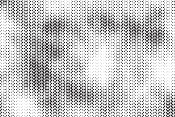 Triangle Shapes Vector Abstract Geometric Technology Oscillation Wave Isolated on Light Background. Halftone Triangular Retro Simple Pattern. Minimal 80s Style Dynamic Tech Wallpaper