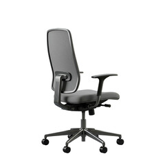 Elegant Gray Office Chair on Isolated Transparent Black Background