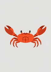 Cartoon Crab Illustration on White Background