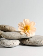 Calm stones and flower