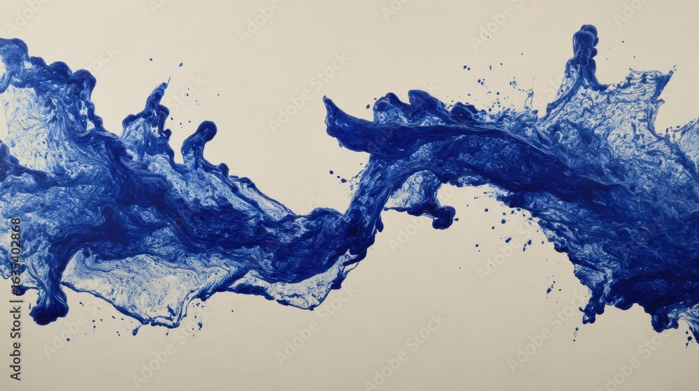 Poster vibrant abstract blue splash with fluid motion and texture capturing the essence of water dynamics i