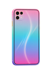 Colorful Gradient Smartphone Case Isolated on a Transparent Background