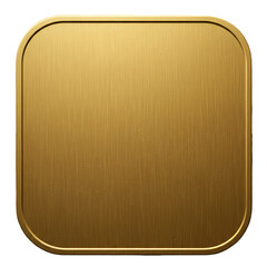 Gold Metallic Square Illustration Isolated on Transparent Background
