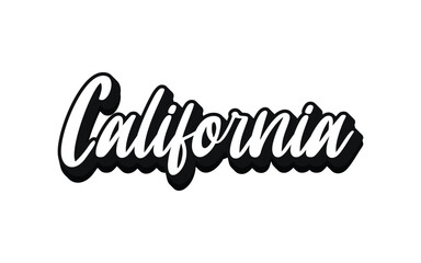 California hand lettering design calligraphy vector, California text vector trendy typography design
