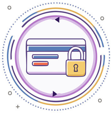 recommend clip art: Secure credit card payment transaction with padlock illustration for digital financial protection