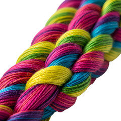 Colorful Braided Yarn Texture Rainbow Pattern Illustration Isolated Background