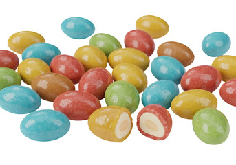 Colorful Candy Pile Isolated On Transparent Background Photo