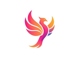 Fototapeta premium Stylized phoenix in flight, vibrant gradient colors