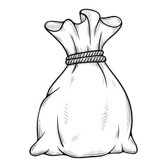 sack of money line art hand drawn illustration
