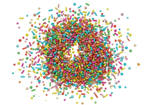 Colorful Sprinkles Abstract on Transparent Background Illustration