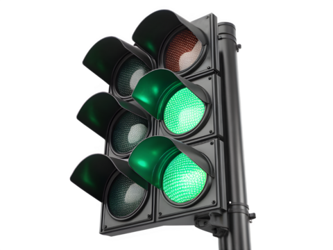 Traffic light showing green signal for go