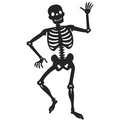 skeleton dance silhouette vector illustration