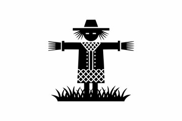 scarecrow icon silhouette vector illustration