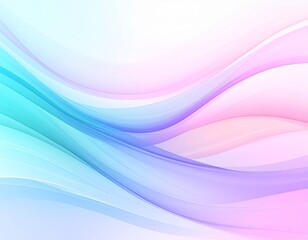 Obraz premium Abstract pastel gradient waves in blue, pink, and white, smooth curves and soft glowing effect, modern minimal background.