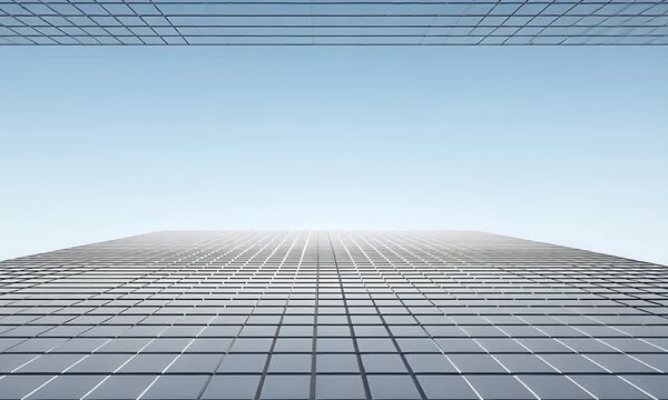 
A white background with lines in perspective, simple and clean, with a grid pattern on the ground and a large blank space above it for text or graphics.
