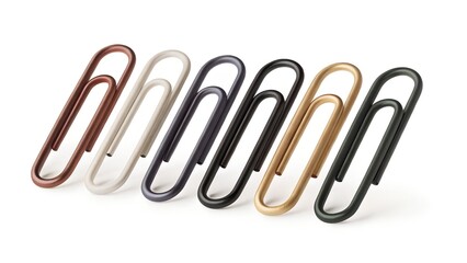 Obraz premium professional high quality A Line of Paper Clips in Various Colors