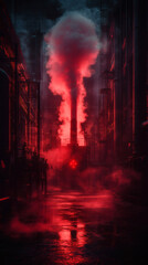 Show a shadowy environment with an old generator humming wallpaper
