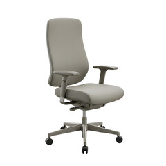 Isolated 3D Illustration Of A Modern Gray Office Chair On Transparent Background