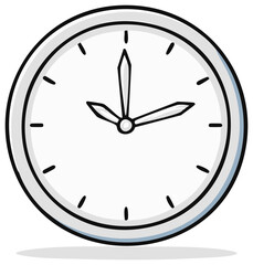 Cartoon illustration of a clock face showing time