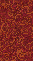 Detailed Red Abstract Background With Swirling Patterns Illustration