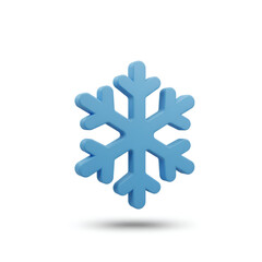 Obraz premium Isolated 3D Rendered Snowflake Icon In Blue Against A White Background
