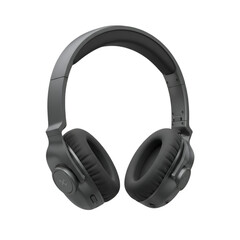 Isolated Black Headphones Illustration on a Transparent Background