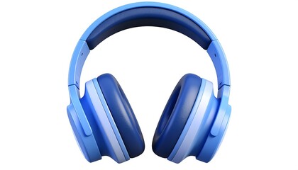 Stylish blue wireless headphones on white background for audio entertainment