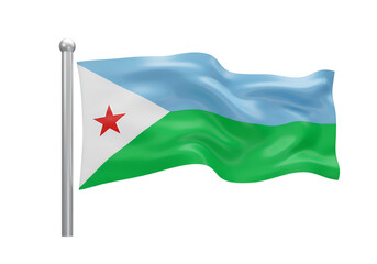 Djibouti Flag Illustration on Transparent Background National Symbol