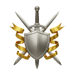 Obraz premium Blank Metal Shield Badge Security Emblem On Isolated Transparent Background