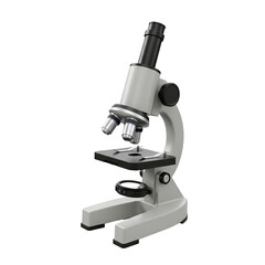 Isolated 3D Illustration of a Detailed Microscope with Transparent Background