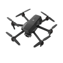 Isolated Black Drone Flying Equipment Photo Aerial Technology Background