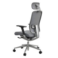 Fototapeta premium Isolated 3D Rendered Gray Ergonomic Office Chair On Transparent Background