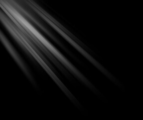 White Sunburst Rays Effect on Black Background, light streaks