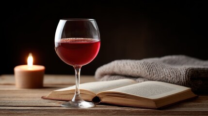 Cozy Reading with Wine