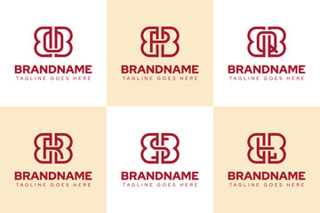 Letters BOB BPB BQB BRB BSB BTB Monogram Logo Set