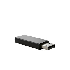 Isolated 3D Illustration of a Black and Silver USB Flash Drive